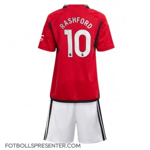 Manchester United Marcus Rashford #10 Hemmatröja Barn 2023-24 Kortärmad (+ korta byxor)